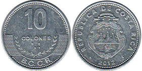 moneda Costa Rica 10 colones 2012
