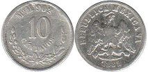 moneda Mexicana 10 centavos 1882