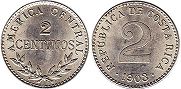 moneda Costa Rica 2 centimos 1903