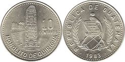 moneda Guatemala 10 centavos 1983