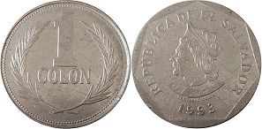 moneda Salvador 1 colon 1993