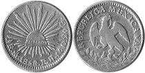 moneda Mexicana 1/2 real 1858