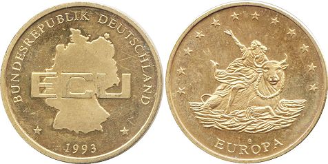 moneda Alemania 1 ecu 1993