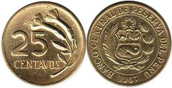moneda Peru 25 centavos 1967