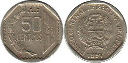 moneda Peru 50 centimos 1998