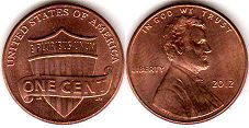 US moneda 1 centavo 2012