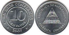 moneda Nicaragua 10 centavos 2007