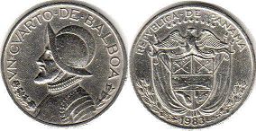 moneda Panamá 1/4 balboa 1983