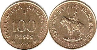moneda Argentina 100 pesos 1979 Patagonia