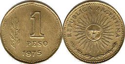 moneda Argentina 1 peso 1975