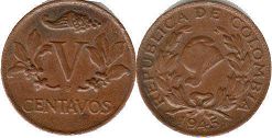 5 centavos a pesos colombianos 1945