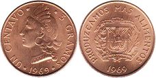 moneda Dominican Republic 1 centavo 1969