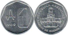 moneda Argentina 1 austral 1989