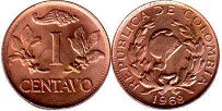 moneda Colombia 1 centavo 1968