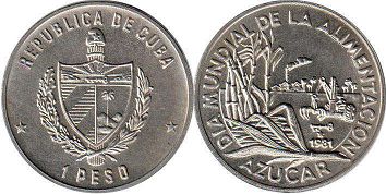 moneda Cuba 1 peso 1981