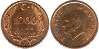 moneda Turkey 1000 lira 1995