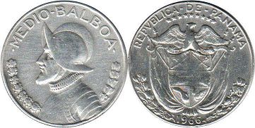 moneda Panamá 1/2 balboa 1966