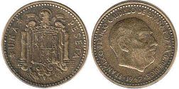 moneda España 1 peseta 1947 (1949)