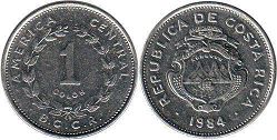moneda Costa Rica 1 colon 1984