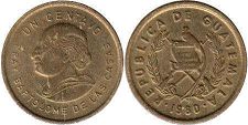 moneda Guatemala 1 centavo 1980