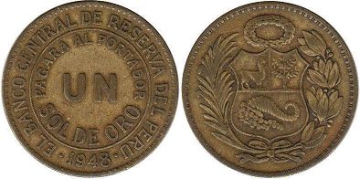 moneda Peru 1 sol 1948