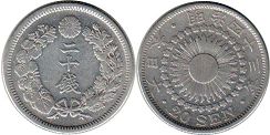 moneda Japón 20 sen 1910