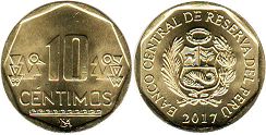 moneda Peru 10 centimos 2017
