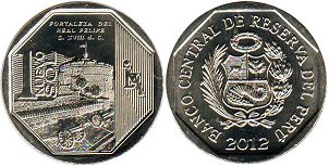 moneda Peru 1 nuevo sol 2012 Fortaleza del Real Felipe