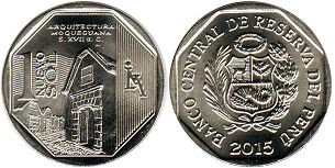 moneda Peru 1 nuevo sol 2015 Arquitectura de Moquegua