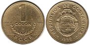 moneda Costa Rica 1 colon 1998
