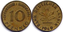 Alemania 10 Pfennig 1949