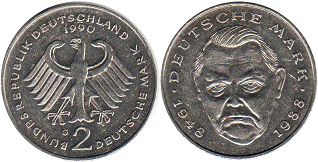 Alemania 2 mark 1990 Ludwig Erhard