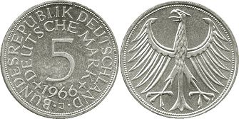 Alemania 5 mark 1966