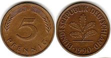 Alemania 5 Pfennig 1990