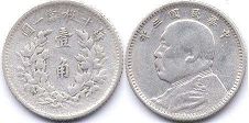 moneda antigua china 20 centavos 1916 plata