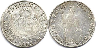 moneda Peru 4 reales 1835