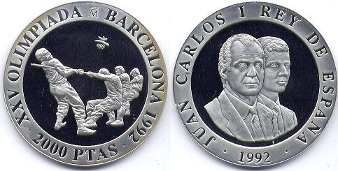 moneda España 2000 pesetas 1992 Olímpico