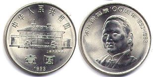 moneda china 1 yuan 1993 Chin Ling