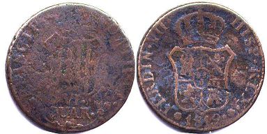 moneda Estados Españoles 6 quartos 1812