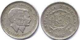 moneda Dominican Republic 5 centavos 1987