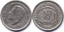 moneda Dominican Republic 10 centavos 1984