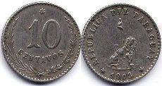 moneda Paraguay 10 centavos 1903