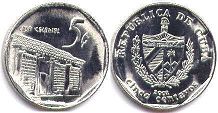 moneda Cuba 5 centavos 2002