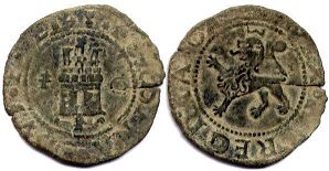 moneda Castilla y León 2 maravedil 1479-1506