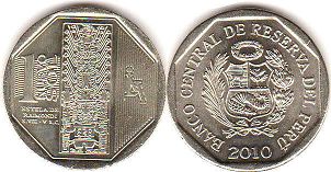 moneda Peru 1 nuevo sol 2010 Gantiguaen Tumi