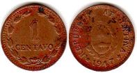 moneda Argentina 1 centavo 1947