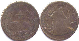 moneda Mexicana 1/4 real 1862
