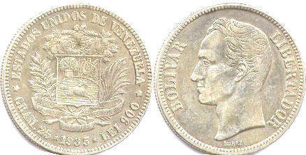 Venezuela 5 bolivares 1935