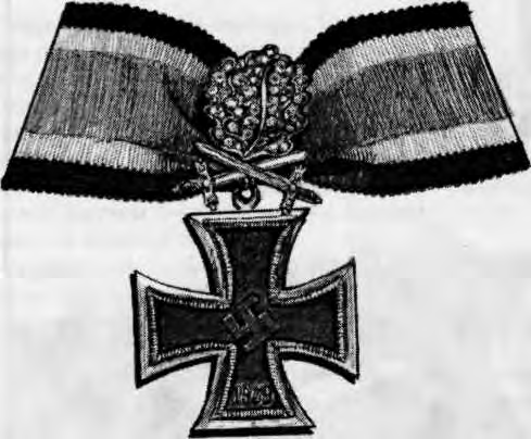 Knight's cross with golden oak leaves, swords and diamonds