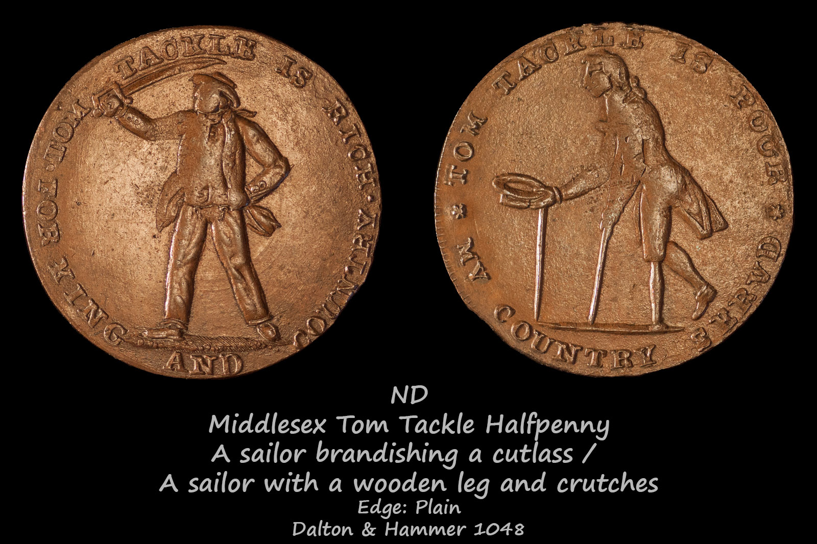 Middlesex Tom Tackle Halfpenny D&H1048